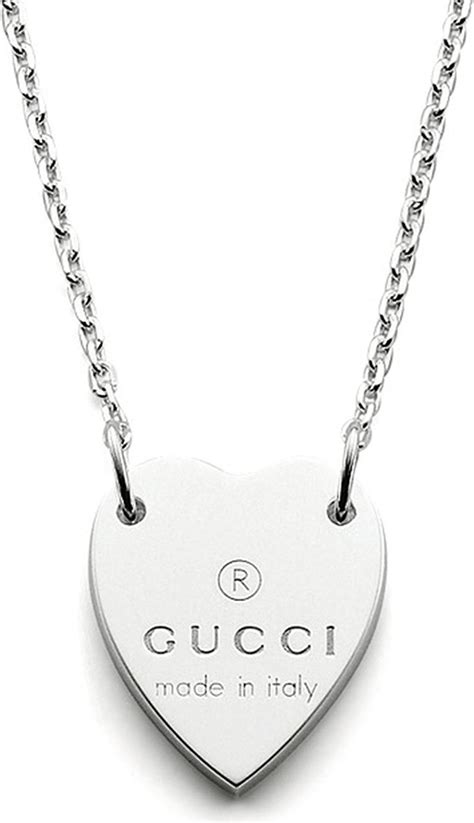 gucci heart trademark necklace|gucci necklace with heart pendant.